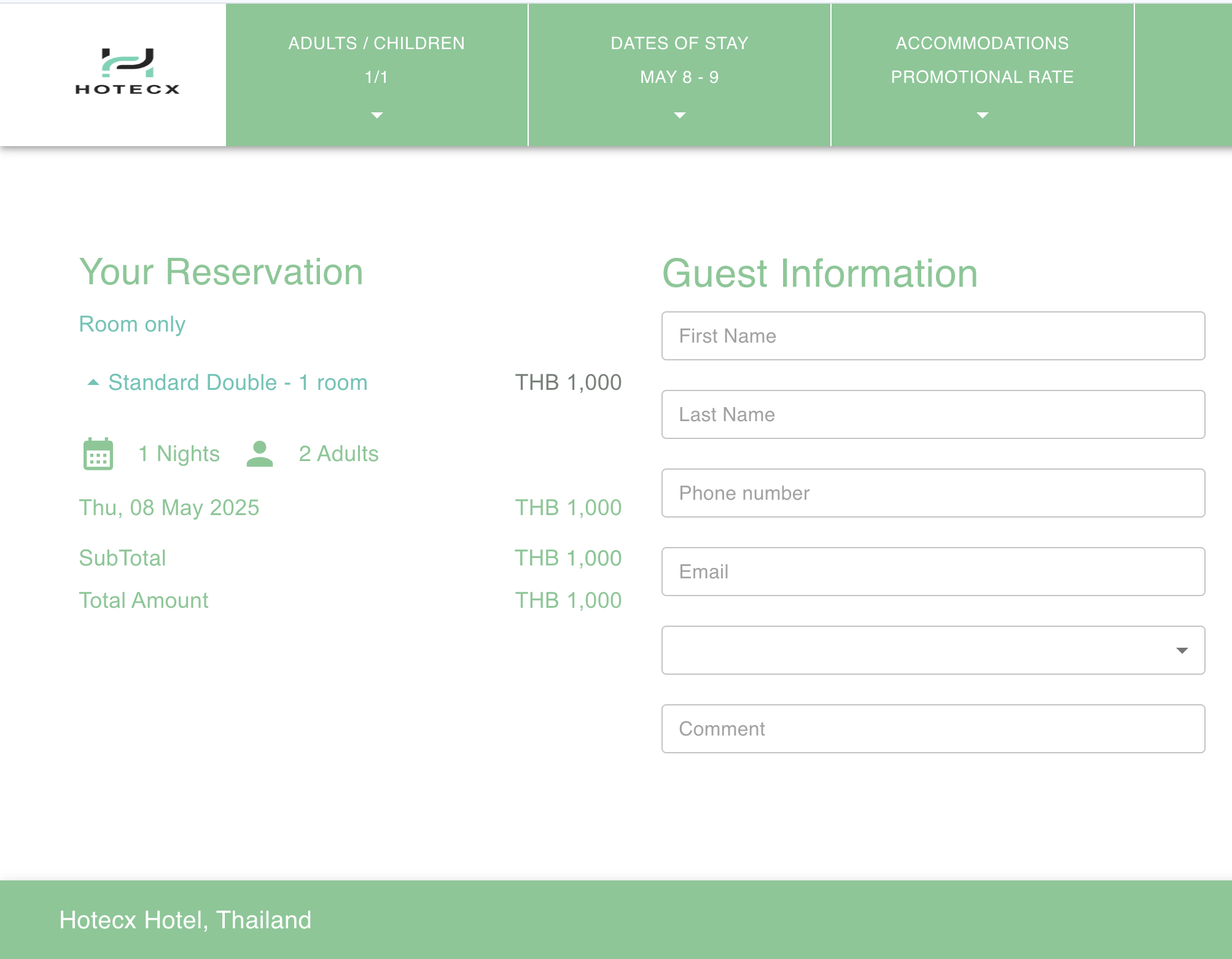 Hotecx Booking Engine