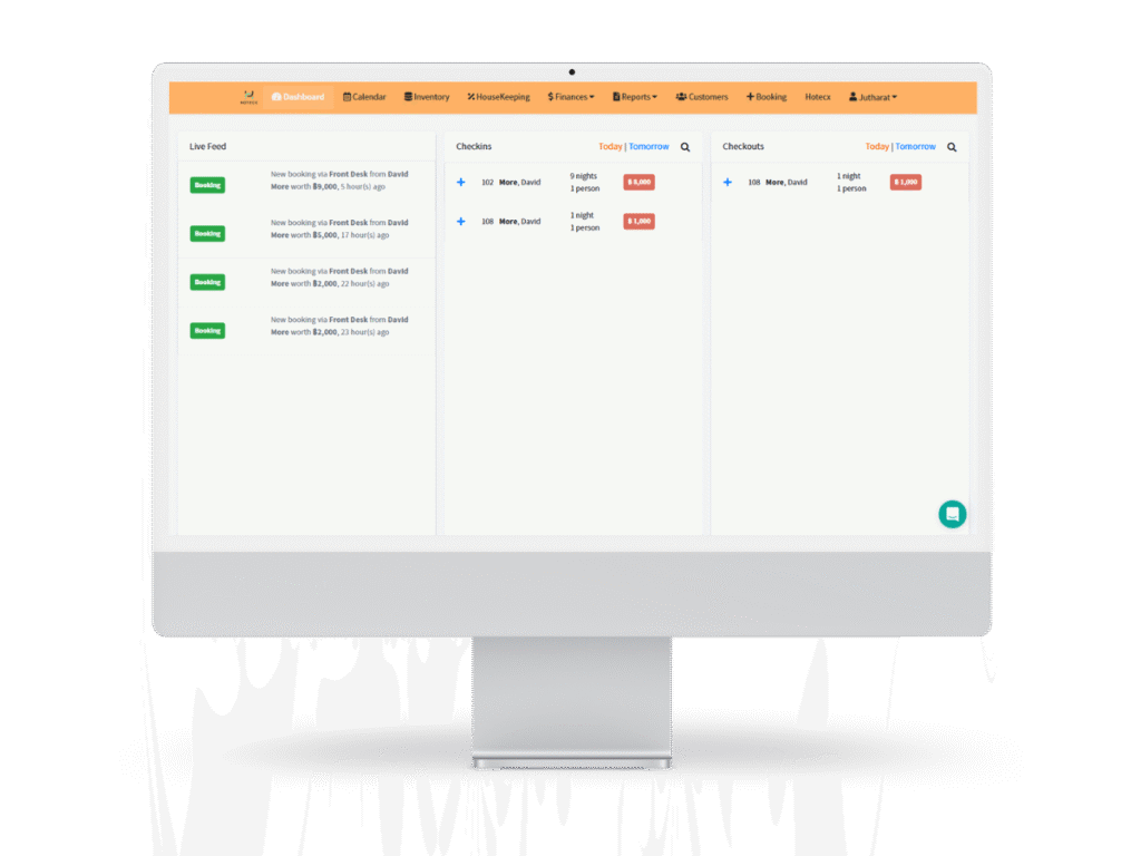 Hotecx hotel management dashboard overview